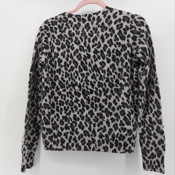 Aqua cashmere leopard print sweater - Picture 4 of 4